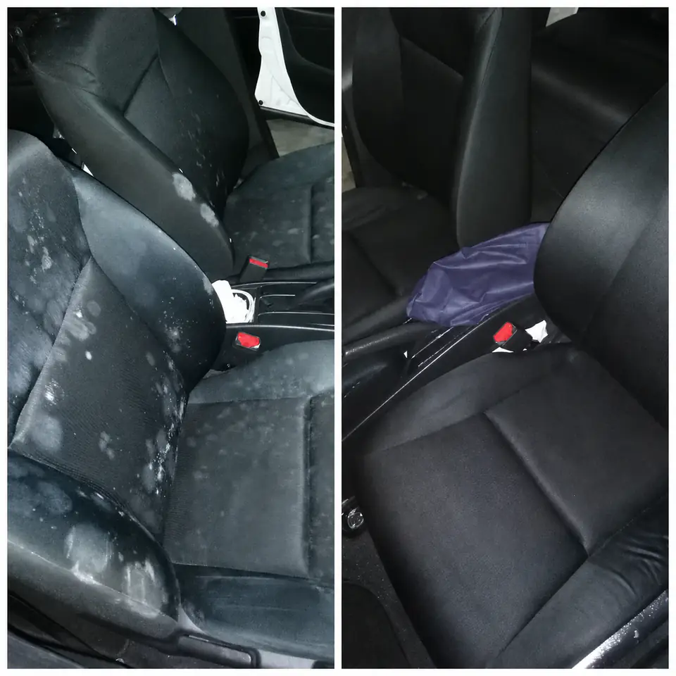 Hasil servis cuci kusyen kereta sebelum dan selepas oleh VEKIUM di KL dan Selangor — 1