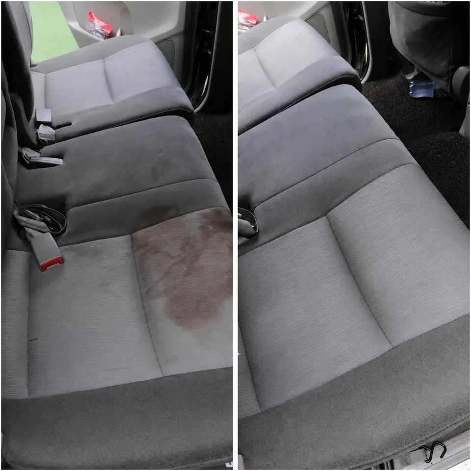 Hasil servis cuci kusyen kereta sebelum dan selepas oleh VEKIUM di KL dan Selangor — 2