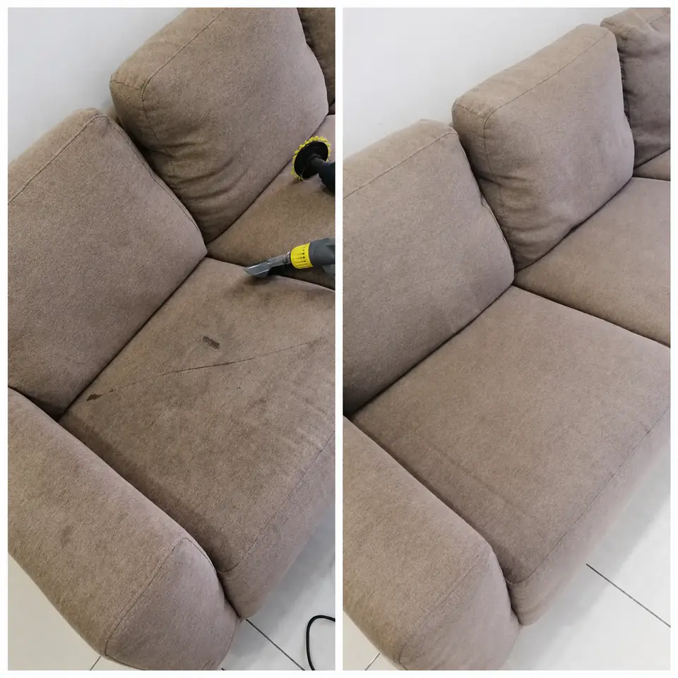 Hasil servis cuci sofa sebelum dan selepas oleh VEKIUM di KL dan Selangor — 3